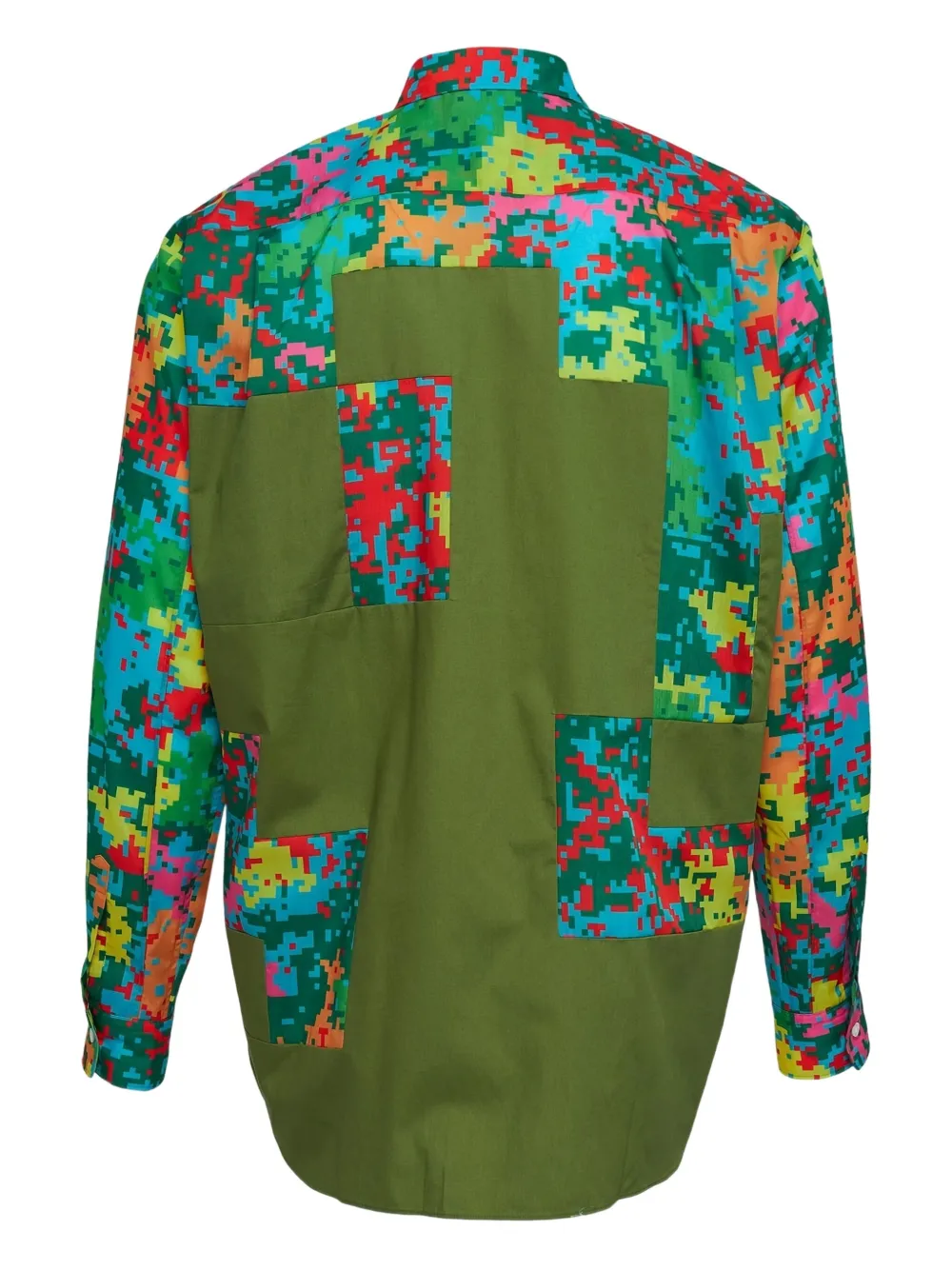 Comme des Garçons Homme Plus Overhemd met patchwork en print - Groen