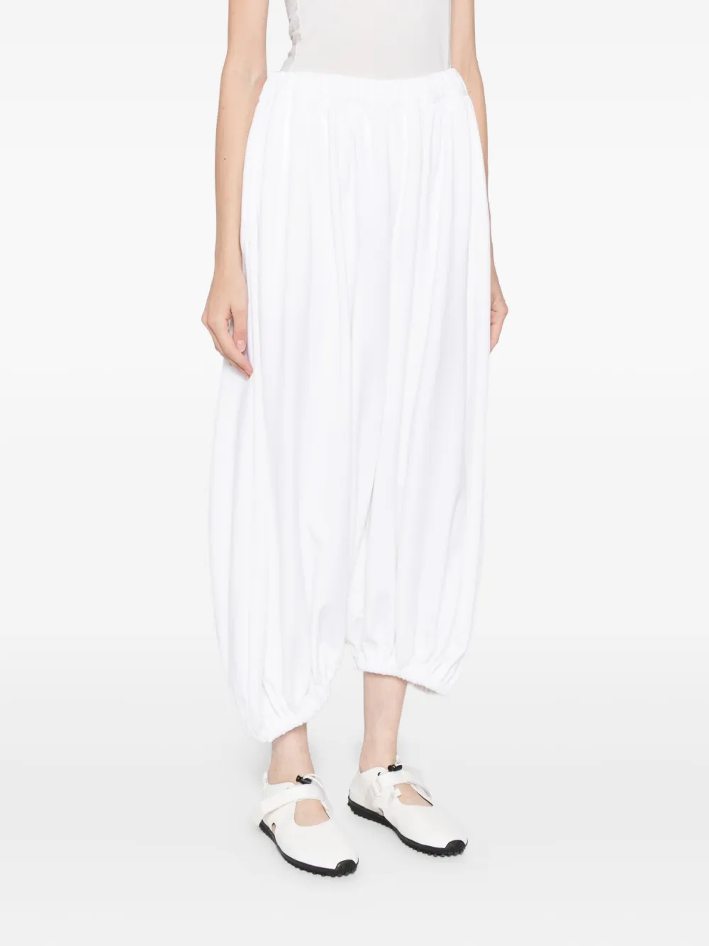 Comme Des Garçons Cropped Trousers In White