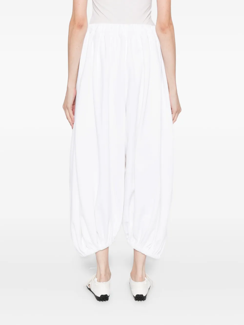 Comme Des Garçons Cropped Trousers In White