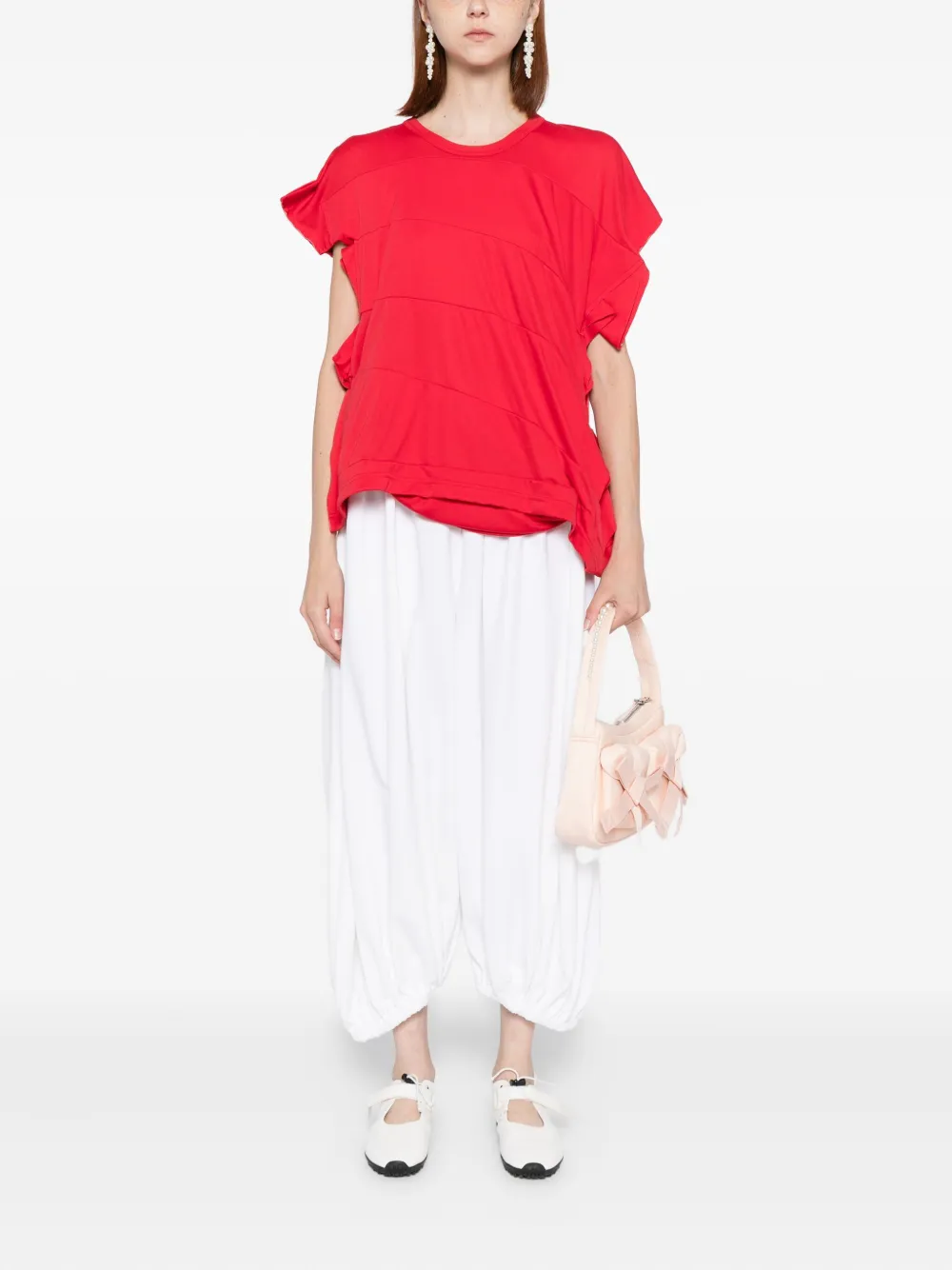 Comme Des Garçons Cropped Trousers In White