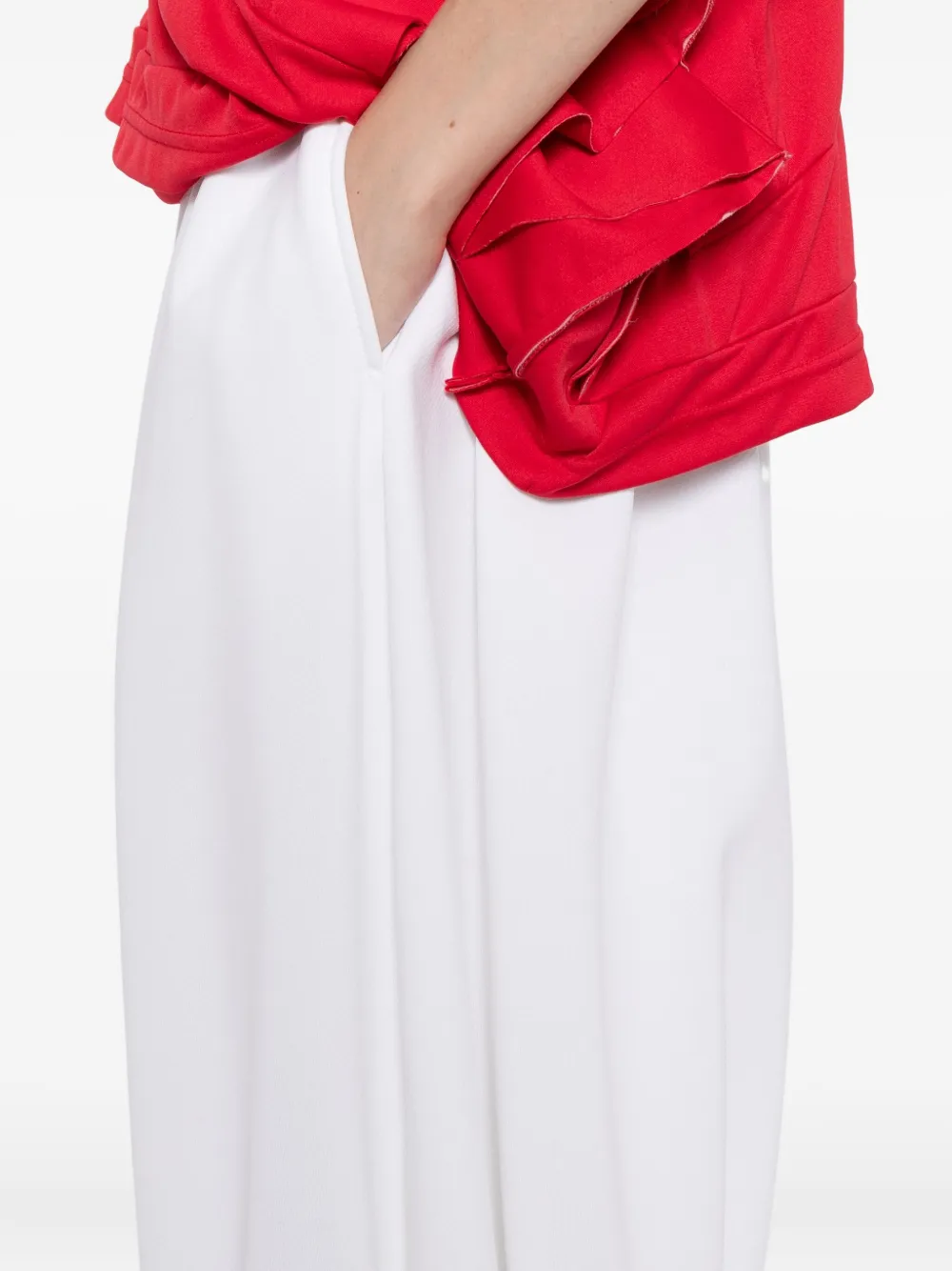 Comme Des Garçons Cropped Trousers In White