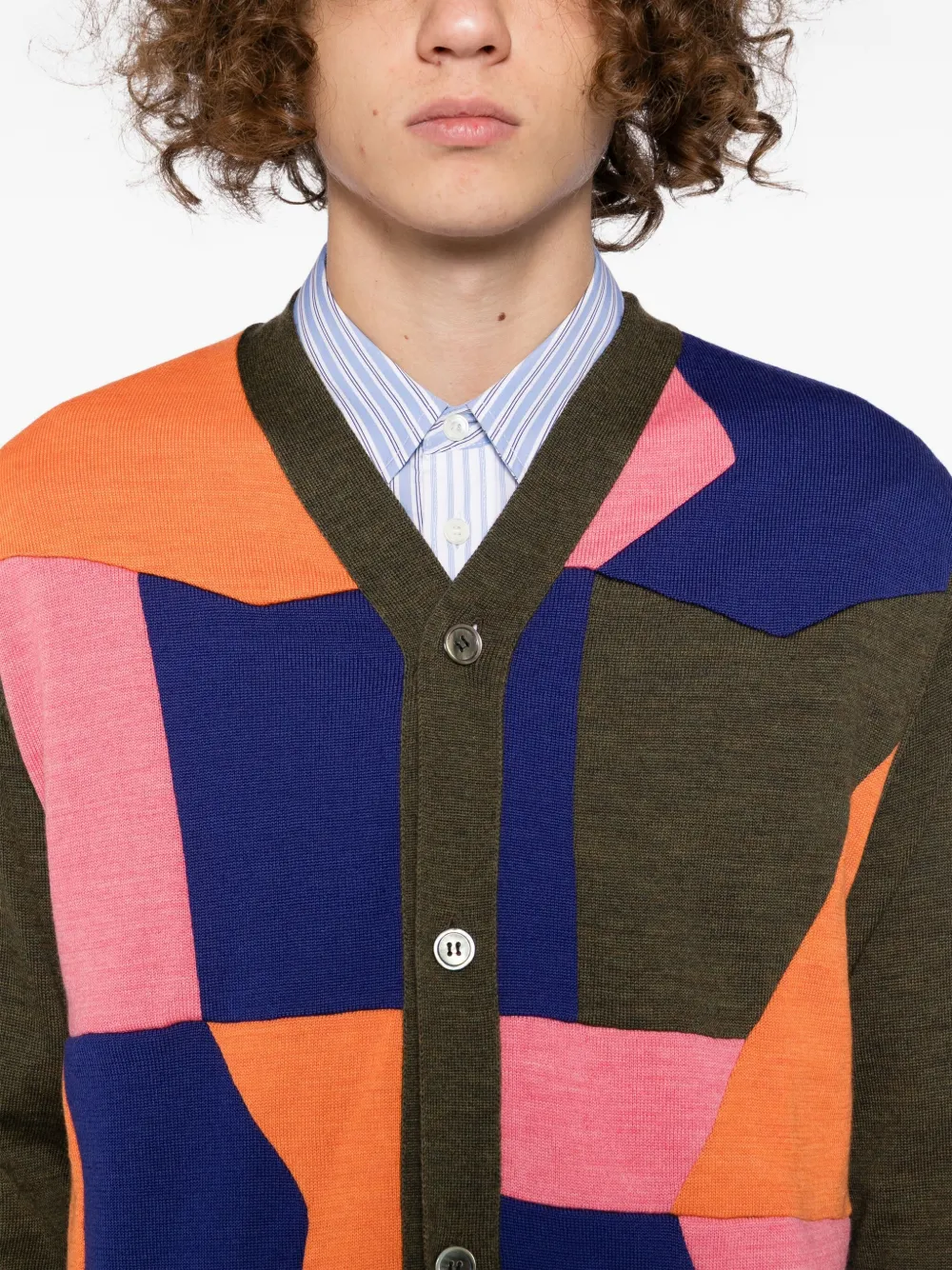 Comme des Garçons Homme Deux Vest met geometrische print Bruin