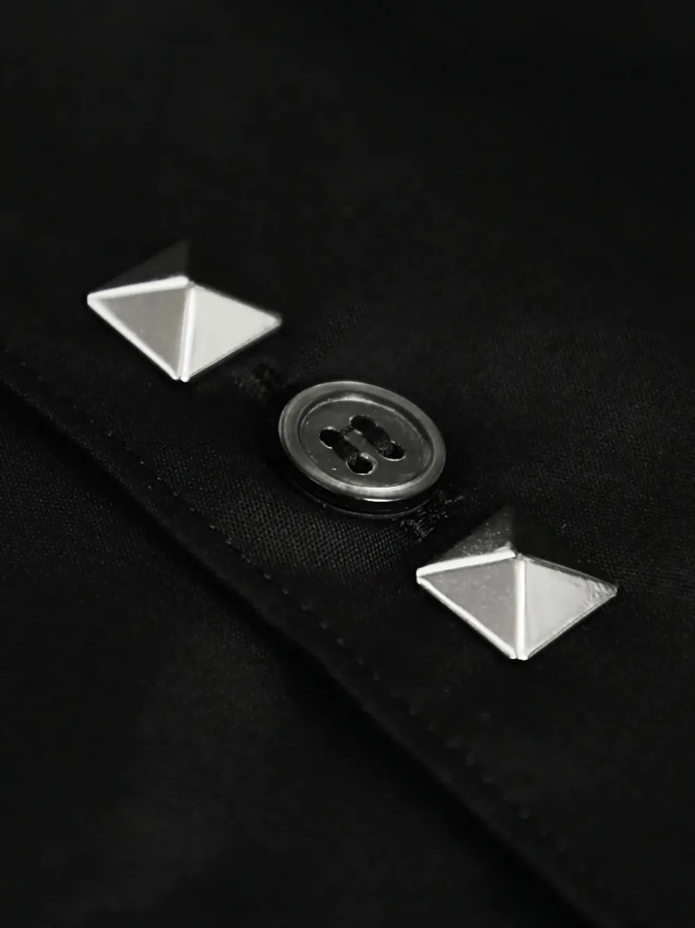 Black Comme Des Garçons Studded Button-up Shirt In Black