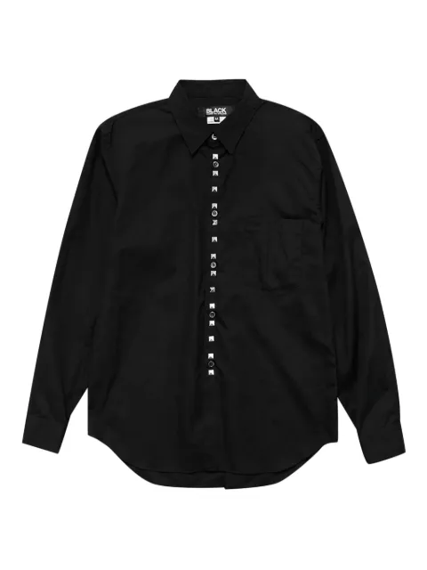 Black Comme Des Garçons camisa con botones y aplique
