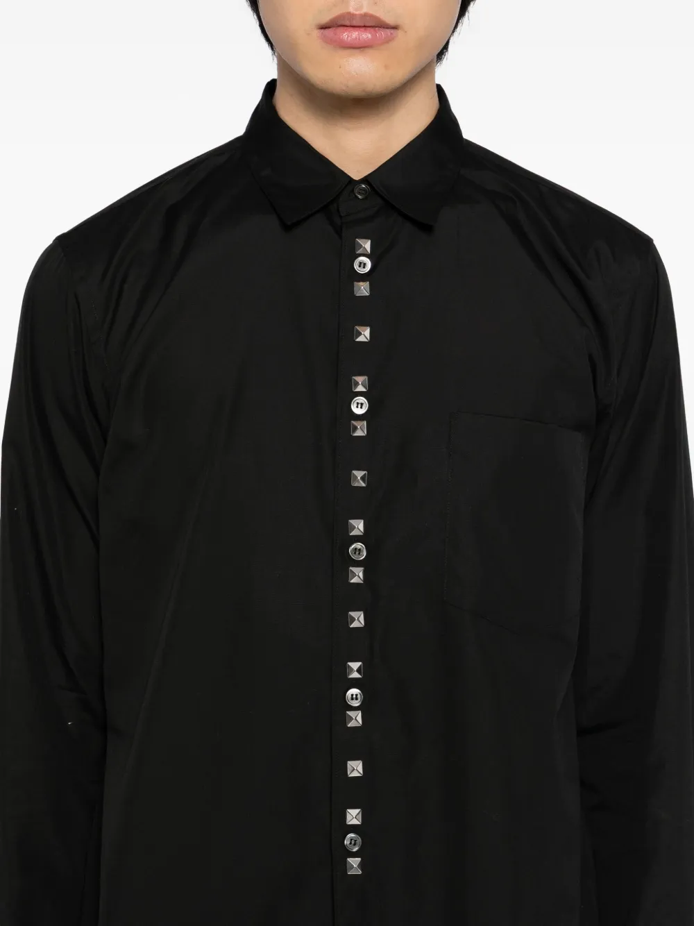 Black Comme Des Garçons Button-up shirt met studs Zwart