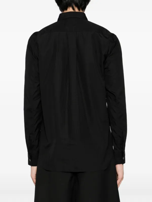 メル30233！BLACK Comme des Garçons シャツ Perforated Faux-Leather Shirt in Black – SVRN