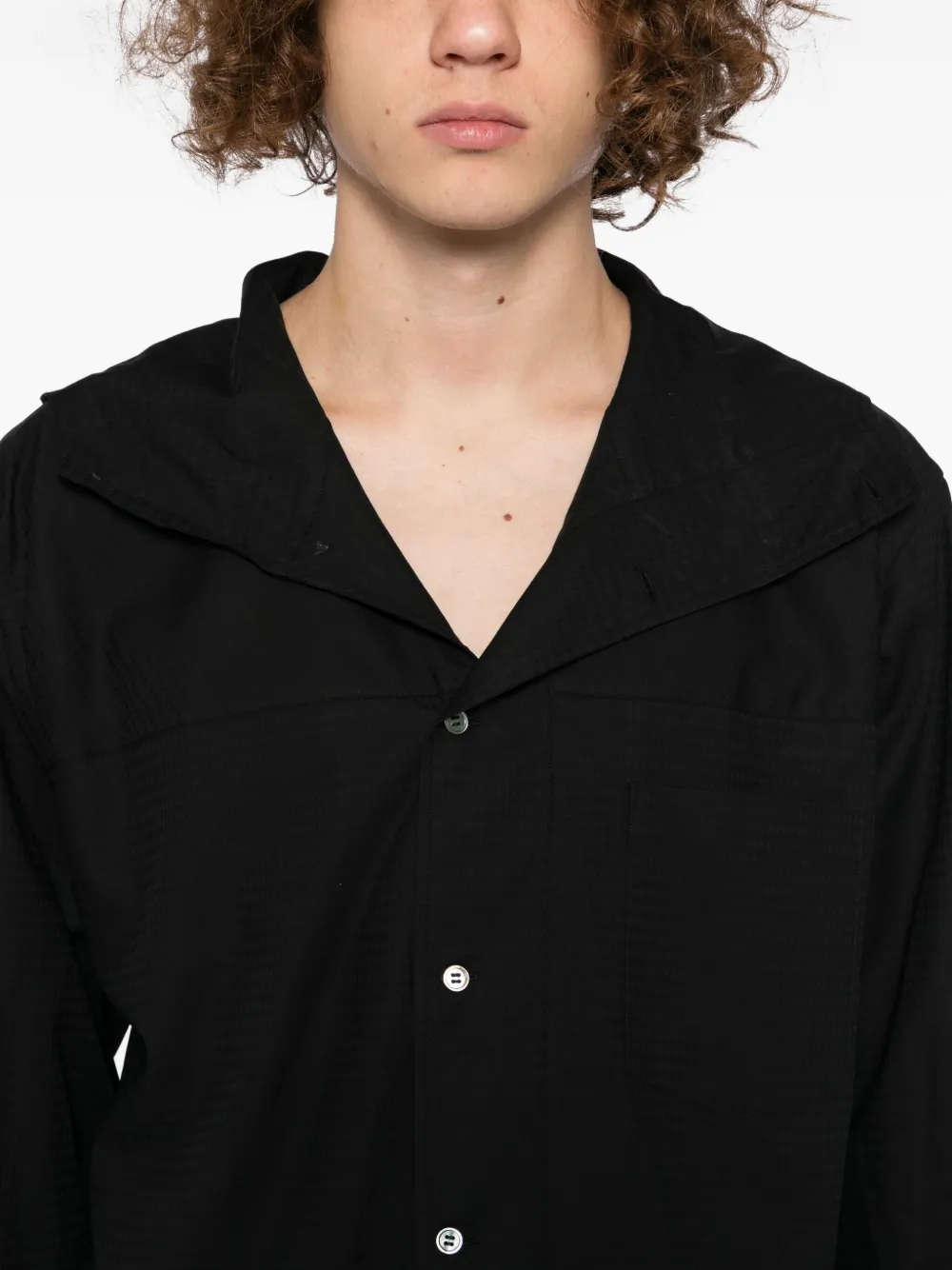 Comme des Garçons Homme Deux Overhemd met capuchon Zwart