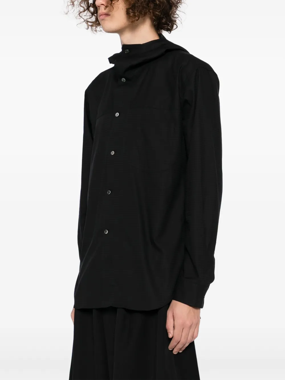 Comme des Garçons Homme Deux Overhemd met capuchon Zwart
