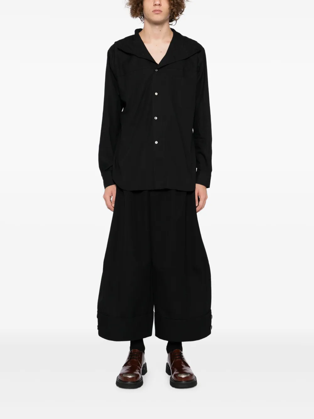 Comme des Garçons Homme Deux Overhemd met capuchon - Zwart