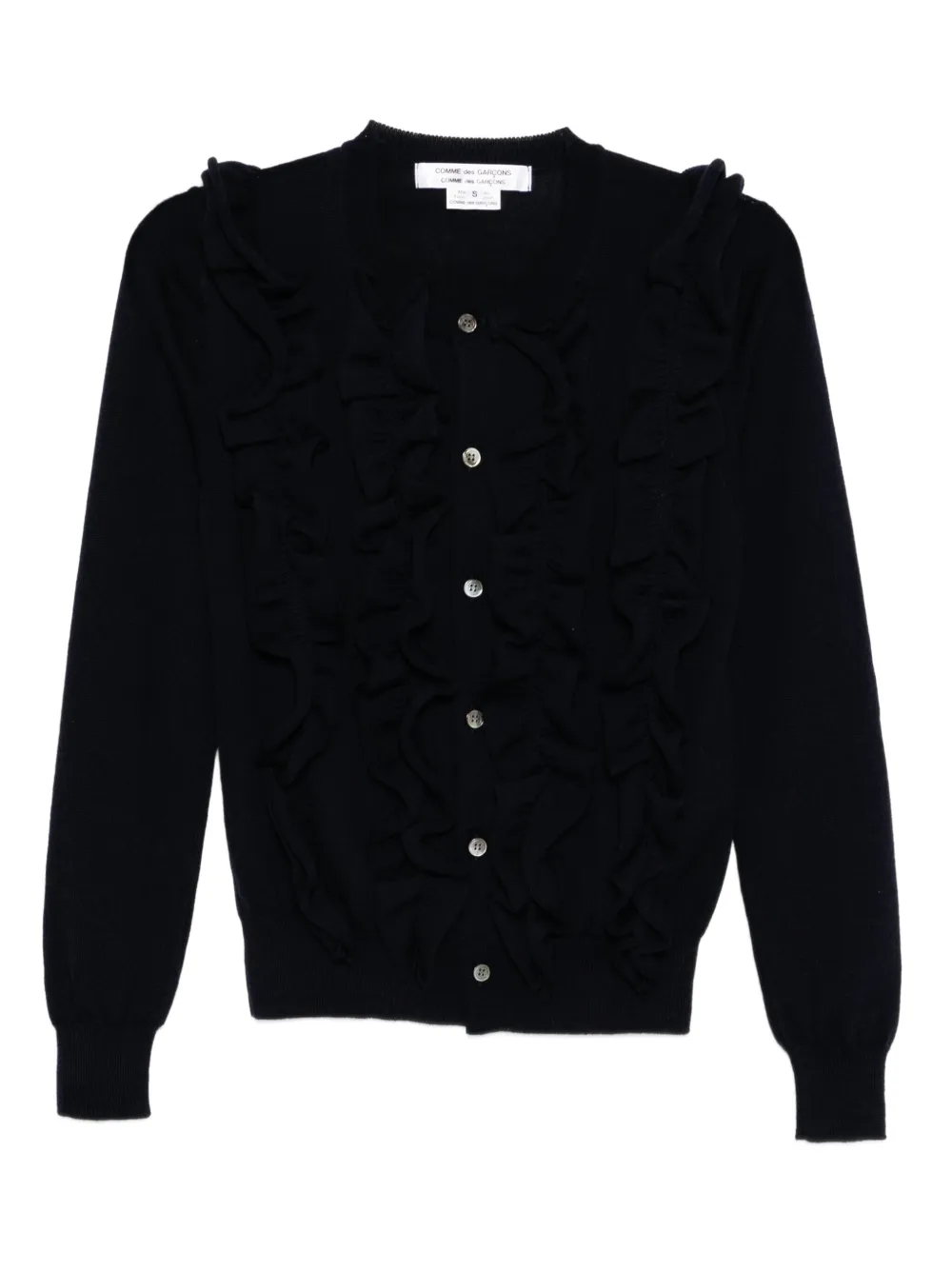 Comme Des Garçons Comme Des Garçons ruffled cardigan - Blu