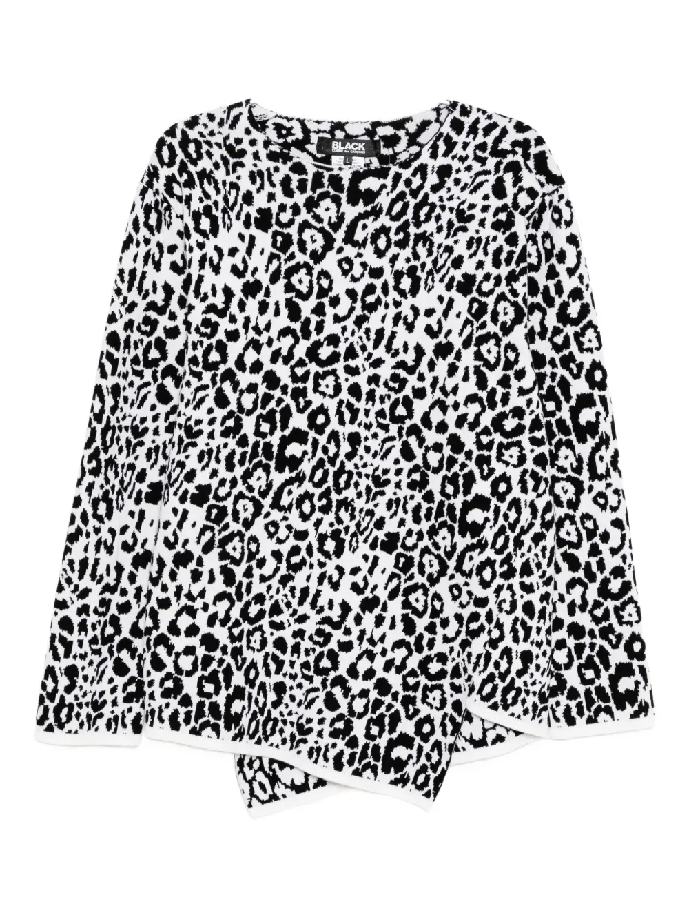 Black Comme Des Garçons Leopard-print Jumper In Black