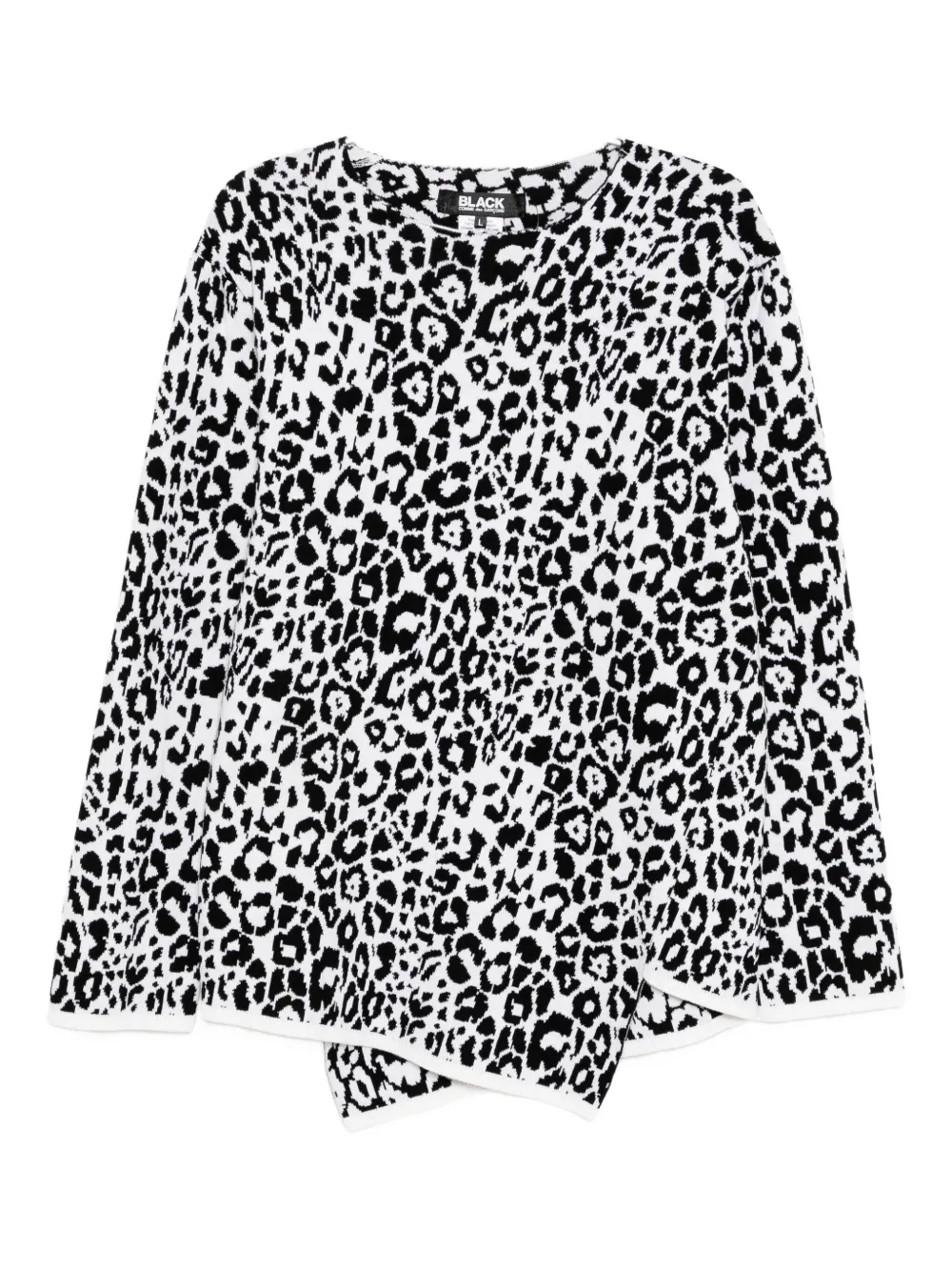Black Comme Des Garçons Leopard-print Jumper In Black