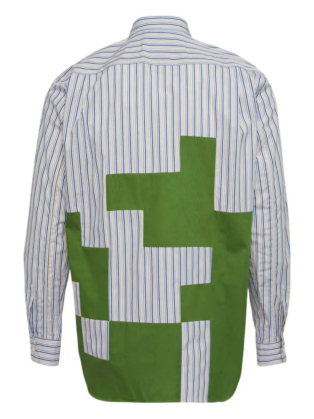 Comme des Garçons Homme Plus Overhemd met patchwork - Blauw