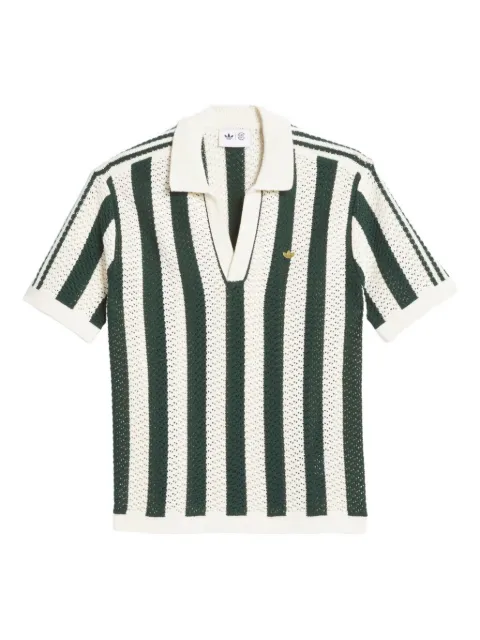 adidas x CLOT 旗帜标签条纹图案polo衫
