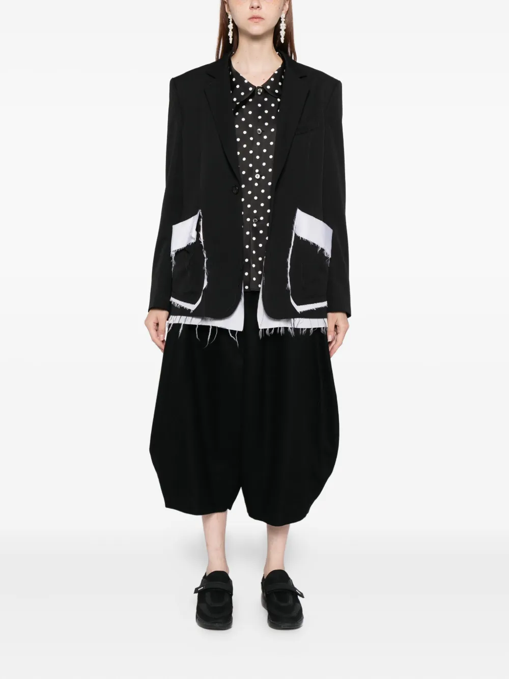 Black Comme Des Garçons Cropped broek Zwart