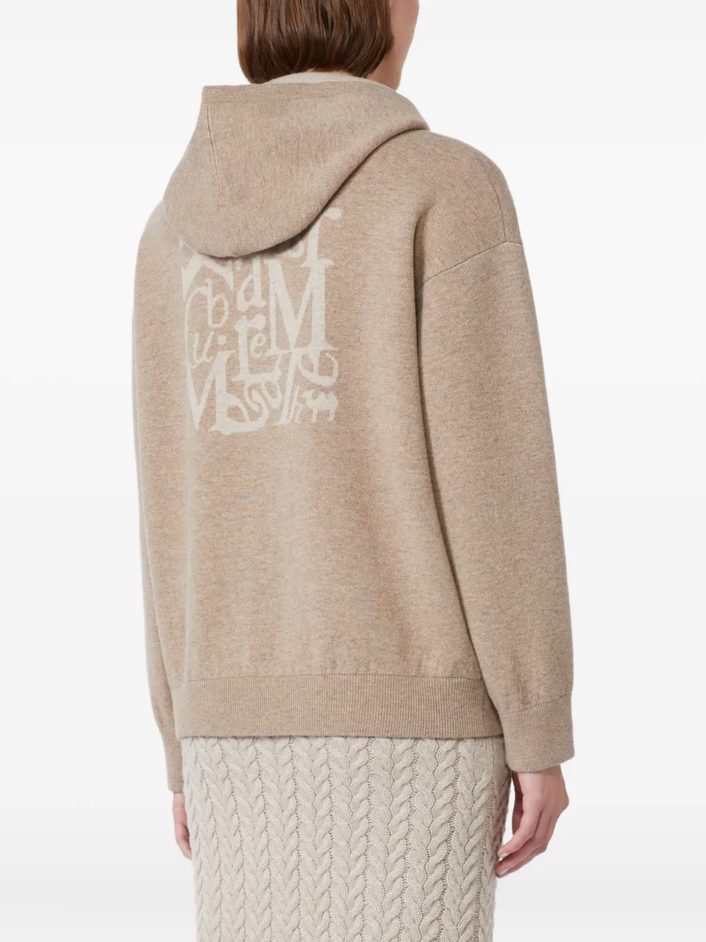 'S Max Mara Vest met capuchon en logopatroon Beige