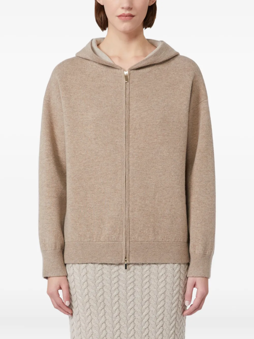 'S Max Mara Vest met capuchon en logopatroon Beige