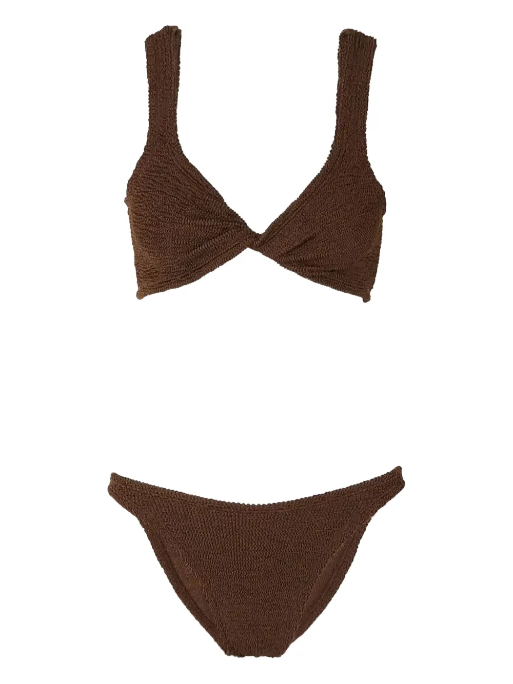 Hunza G Juno twist-detail bikini | Brown | Image 1