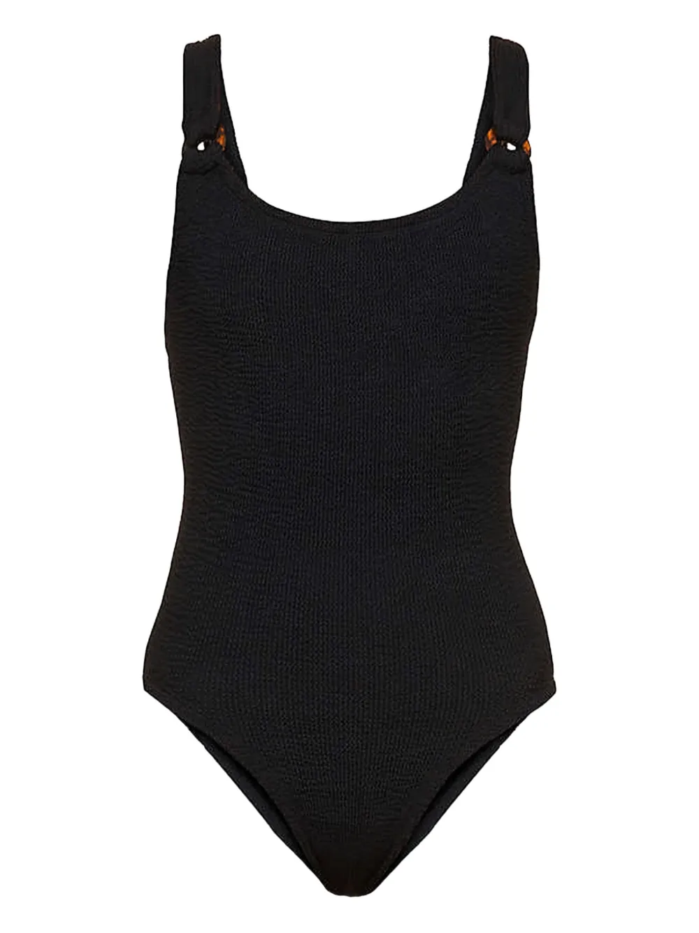 Hunza G ring-details swimsuit - ブラック Hunza G ring-details swimsuit - ブラック