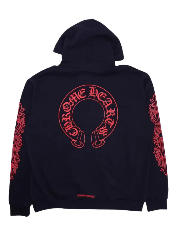 関税込 Chrome Hearts Horseshoe Hoodie フーディ Chrome Hearts Horseshoe Logo Hoodie | Blue | FARFETCH