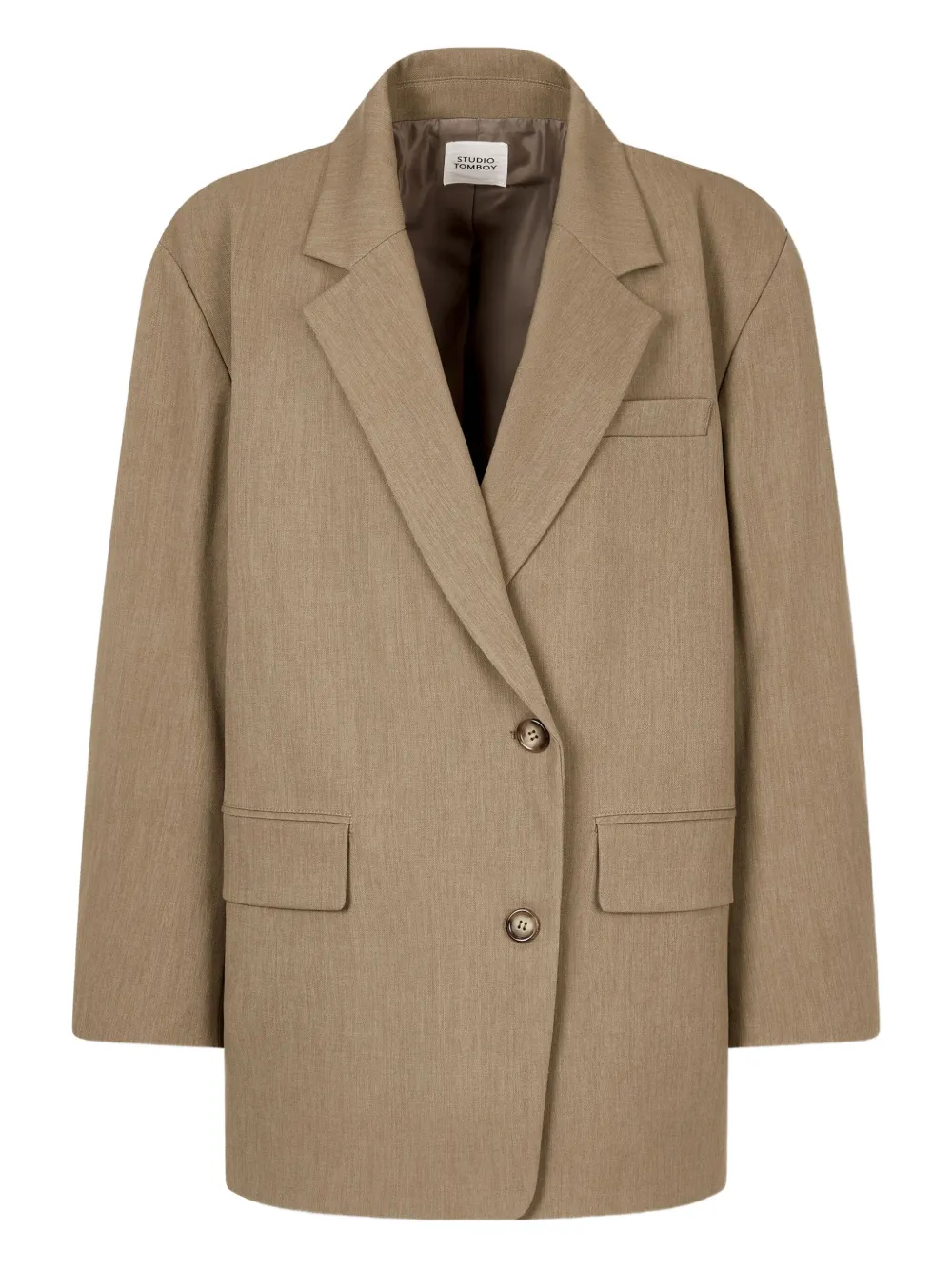 Studio Tomboy Single-breasted Pocket Blazer In Brown
