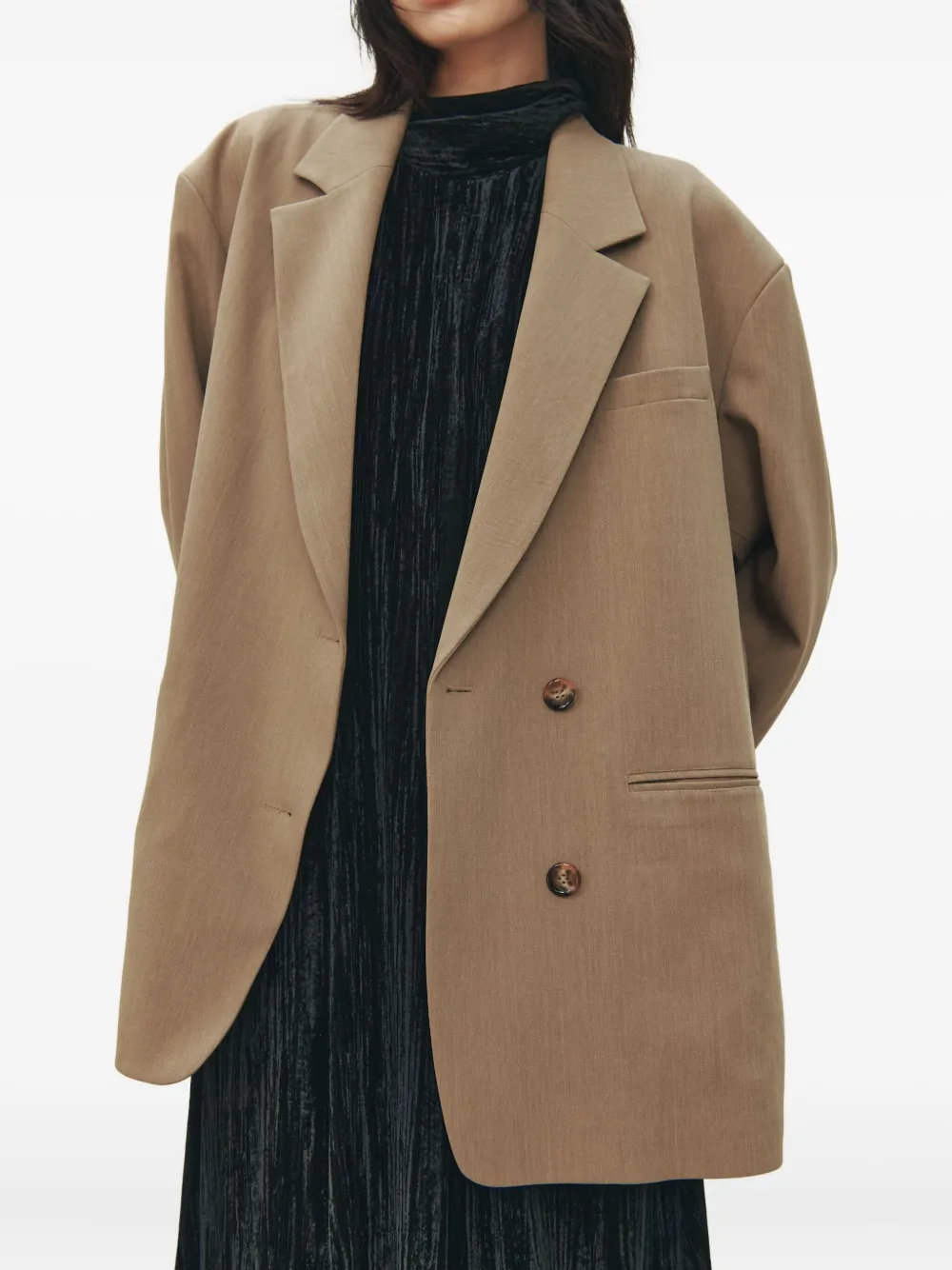 Studio Tomboy Single-breasted Pocket Blazer In Brown