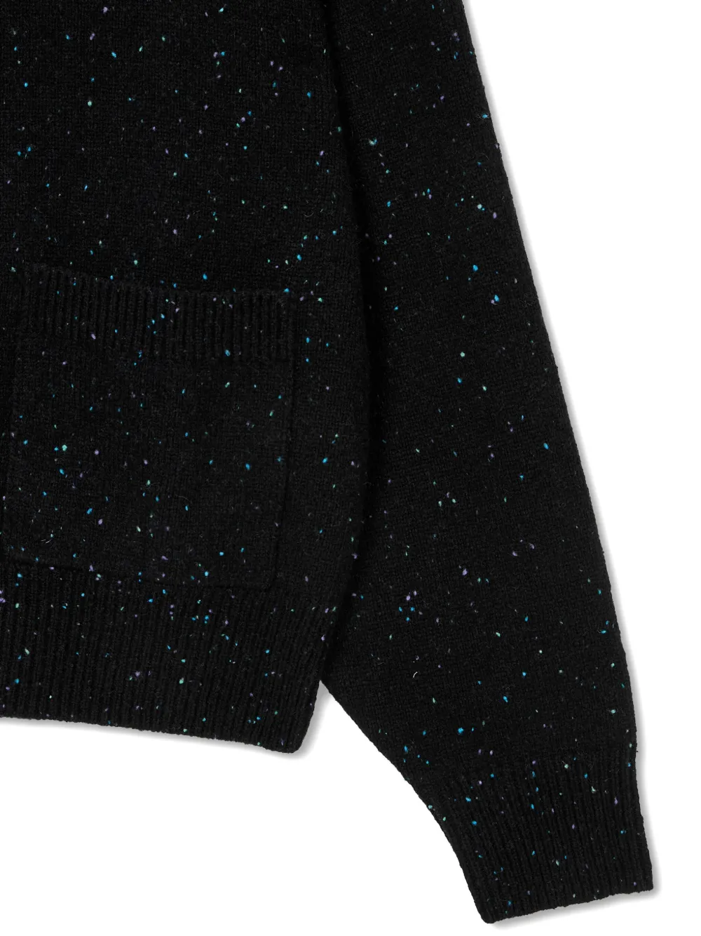 Studio Tomboy Speckled-effect Pocket Cardigan In Black