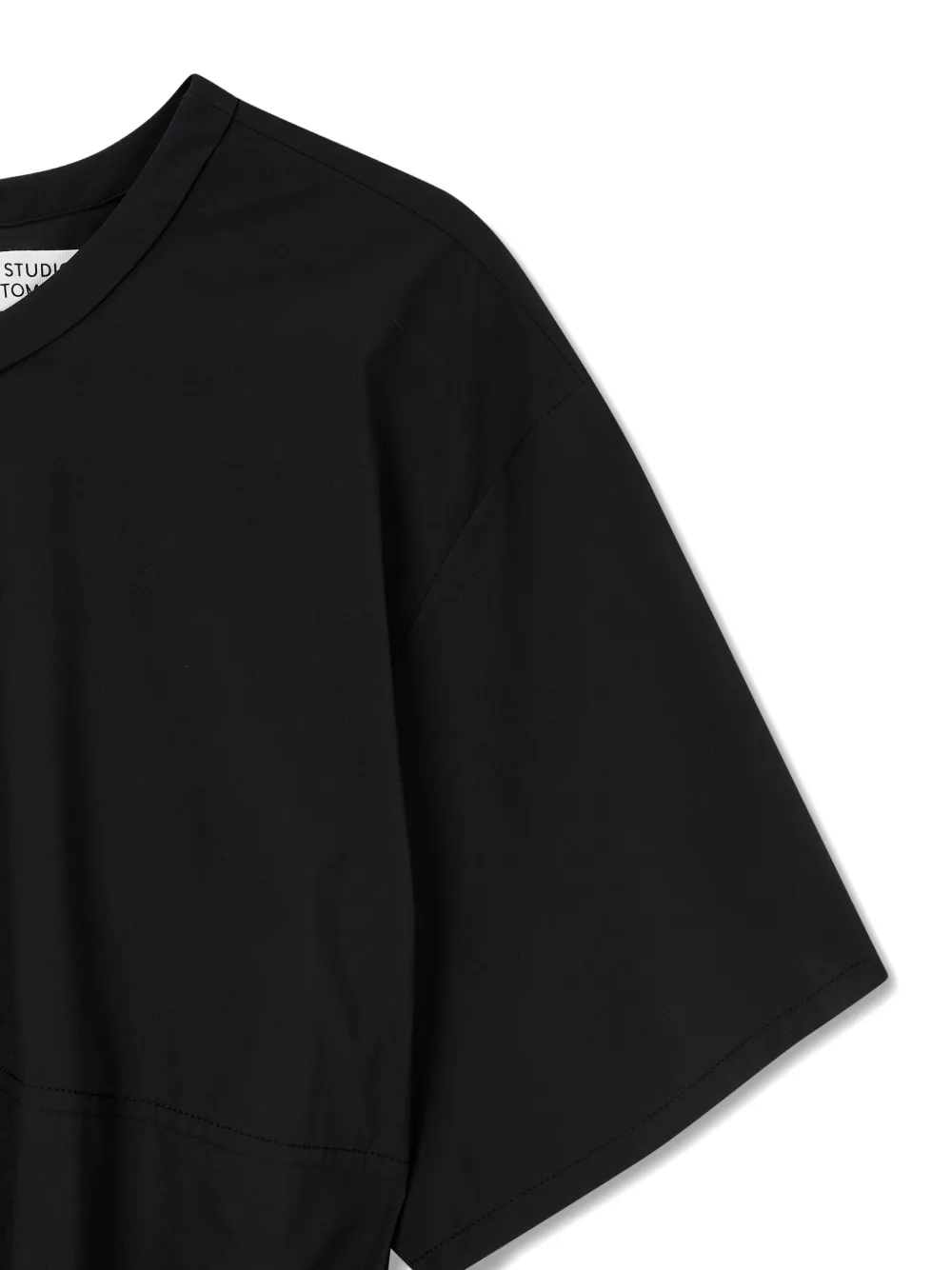 Studio Tomboy Elastic Waist Short-sleeve Dress In Black