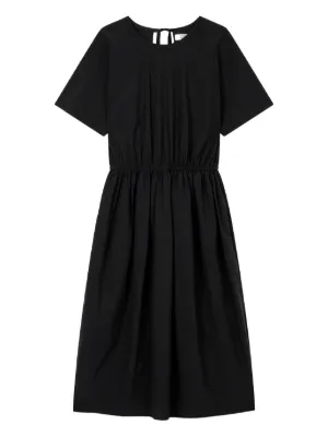 GANNI パフスリーブ プリーツワンピース | ブラック | FARFETCH JP