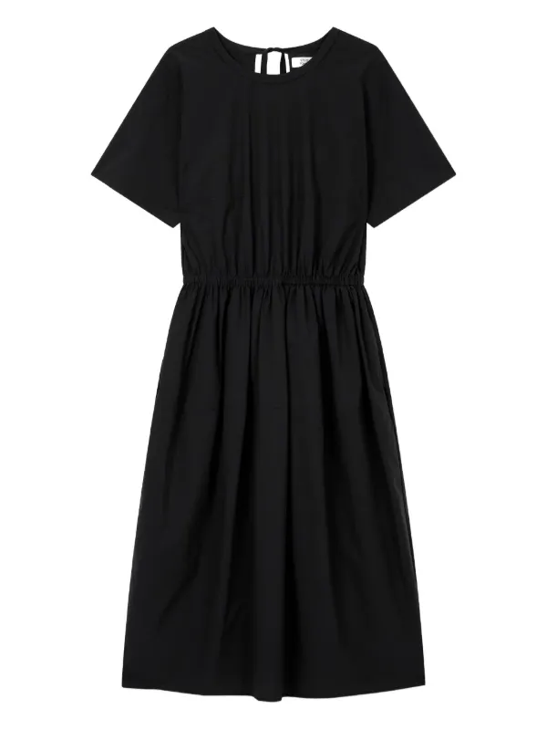 Studio Tomboy Elastic Waist Short-Sleeve Dress - Black