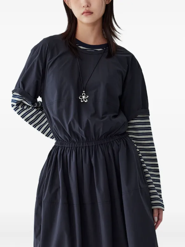 Studio Tomboy Elastic Waist Short-Sleeve Dress - Black