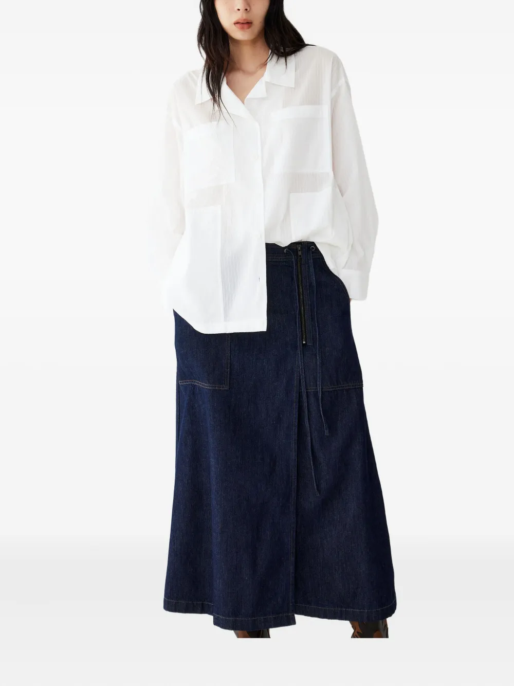 STUDIO TOMBOY blouse met opgestikte zak - Wit