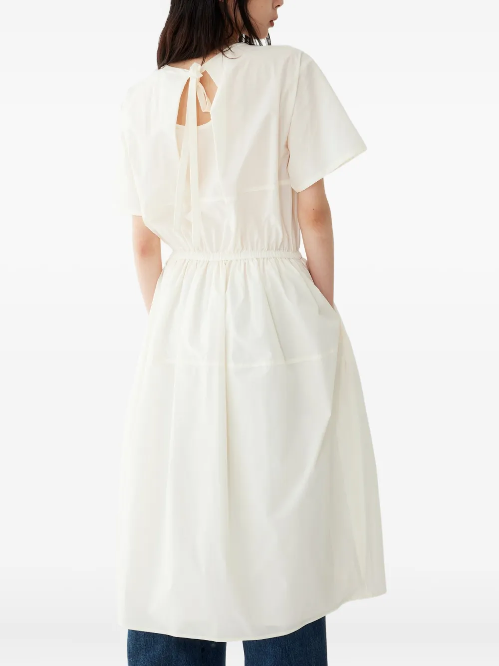 Studio Tomboy Patch-pocket Belted Dress In Neutral