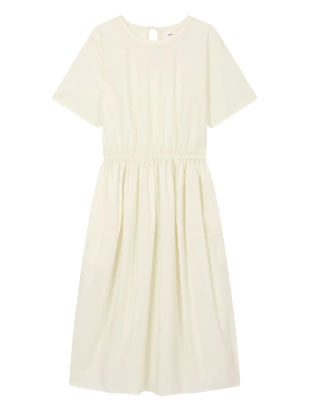 Studio Tomboy Patch-pocket Belted Dress In Neutral
