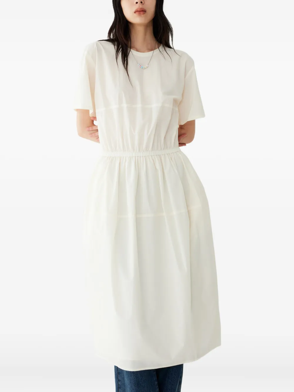 Studio Tomboy Patch-pocket Belted Dress In Neutral