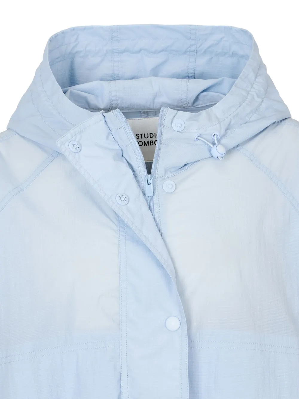 Studio Tomboy Hooded Pocket Cropped Jacket In Blue