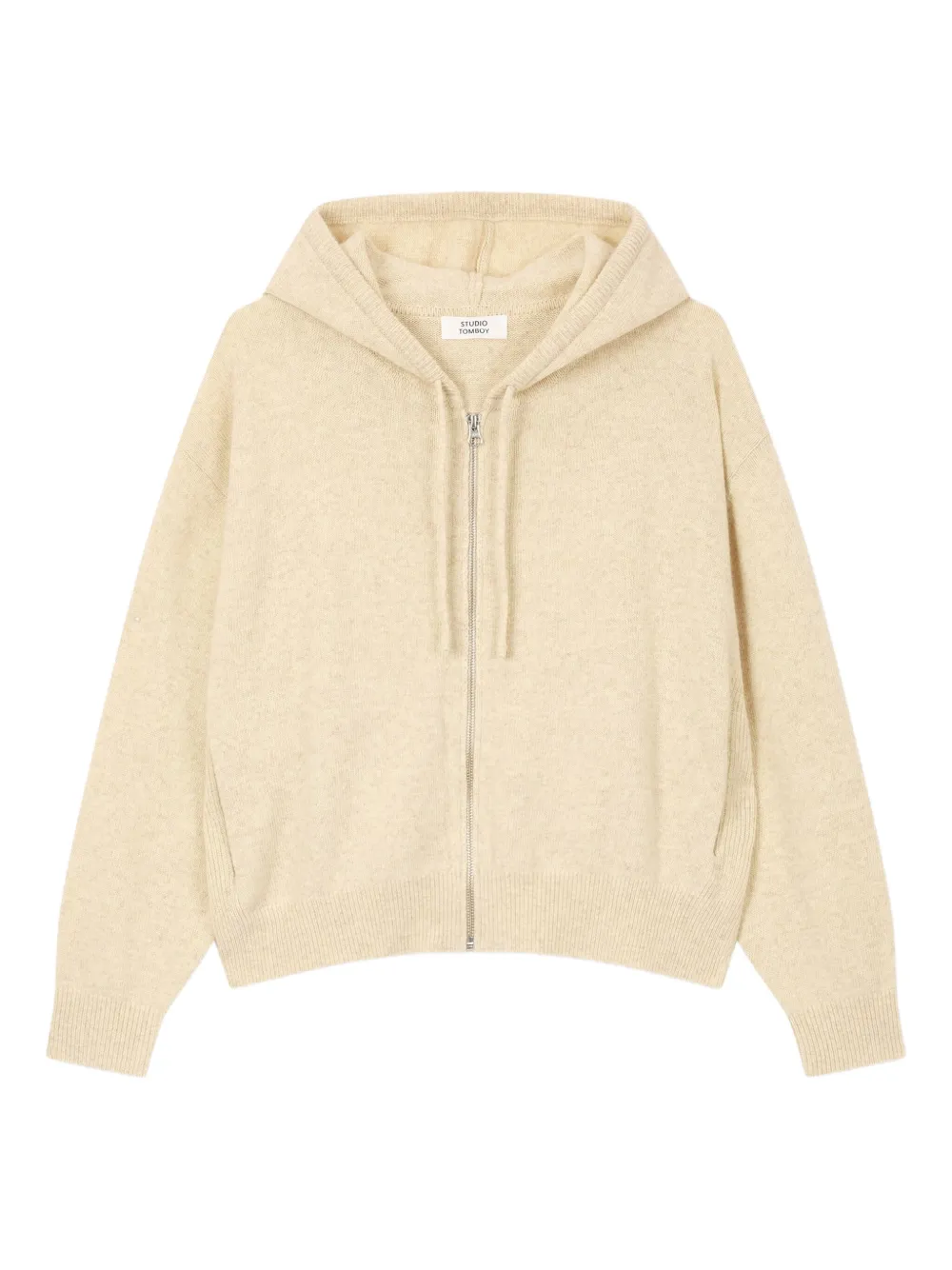 STUDIO TOMBOY logo-embroidered zip-up hoodie | Neutrals | Image 1
