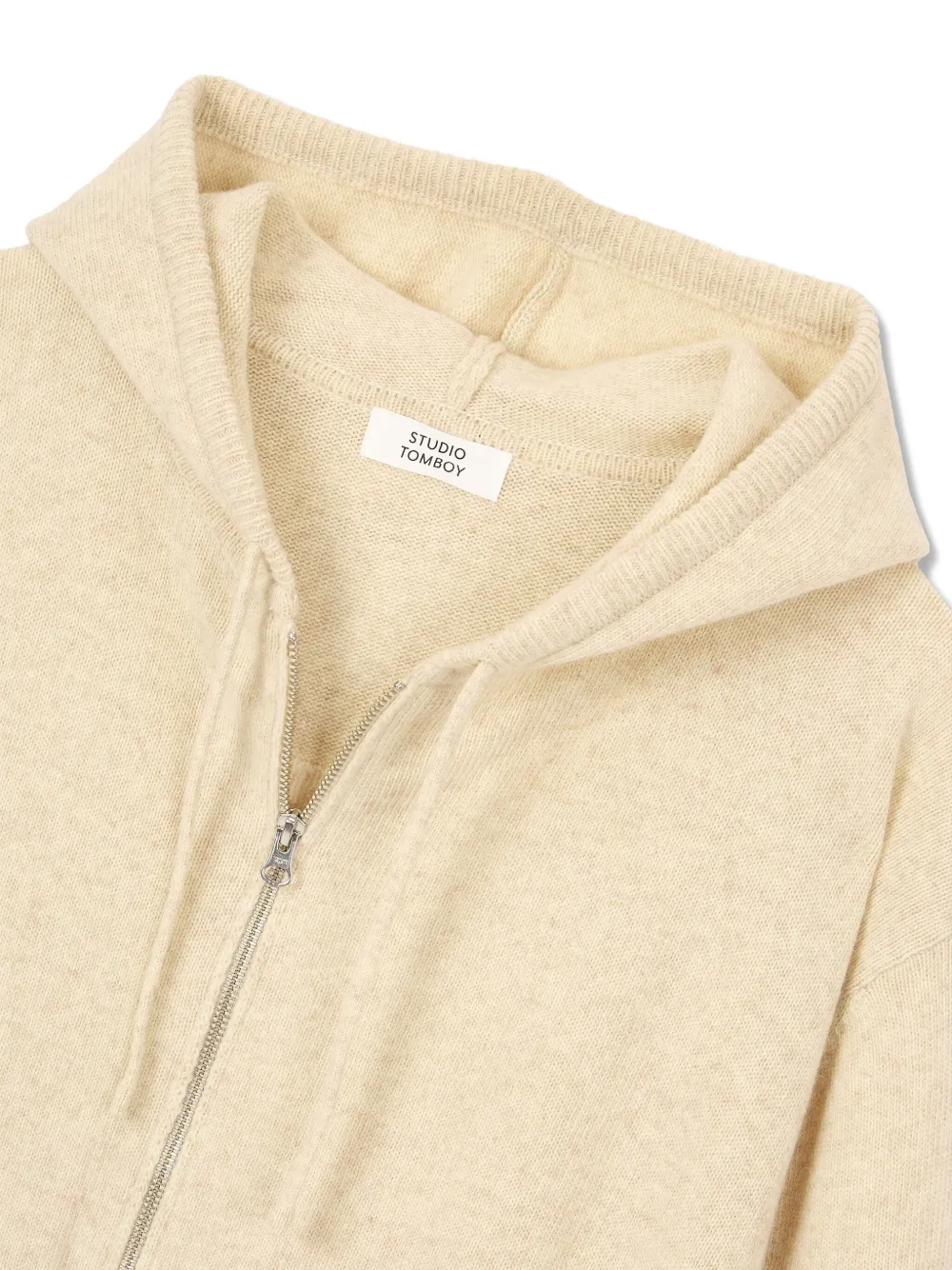 STUDIO TOMBOY Hoodie met geborduurd logo Beige