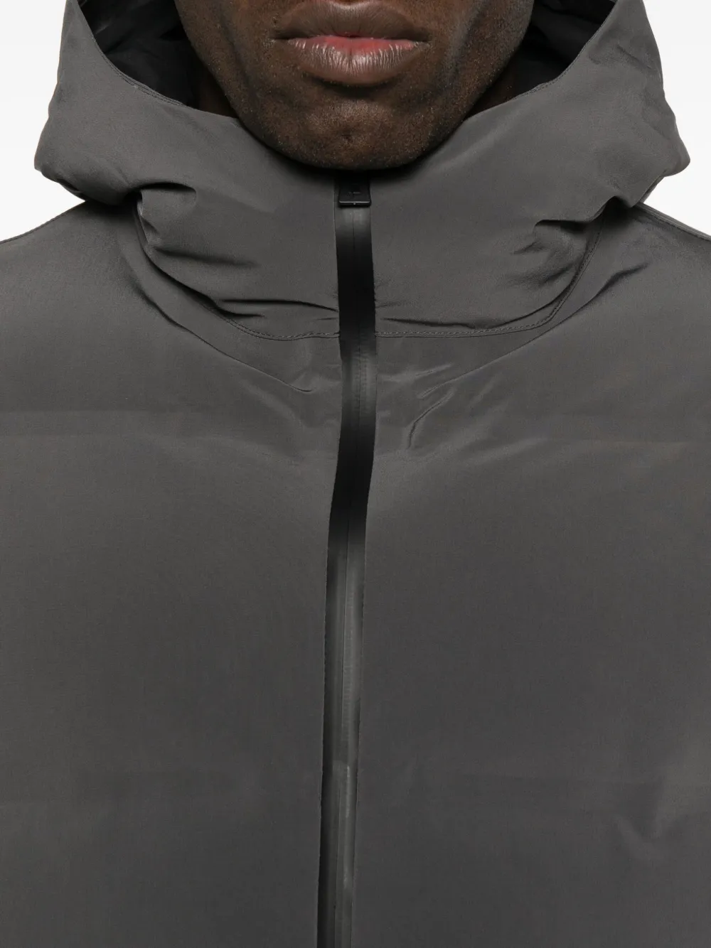 Herno Hooded Quilted Coat In Gray