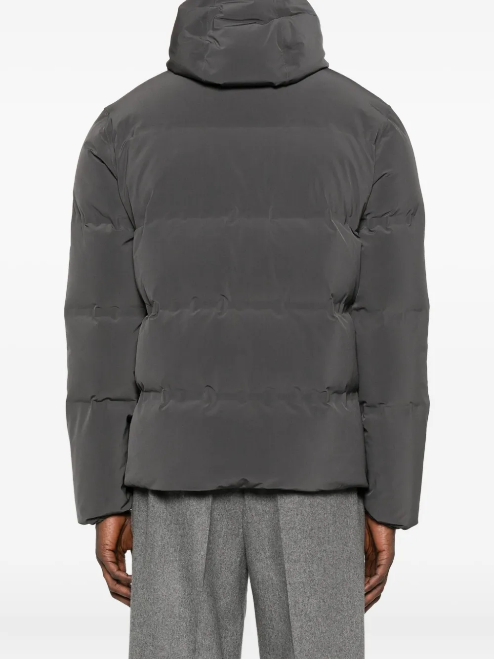 Herno Hooded Quilted Coat In Gray