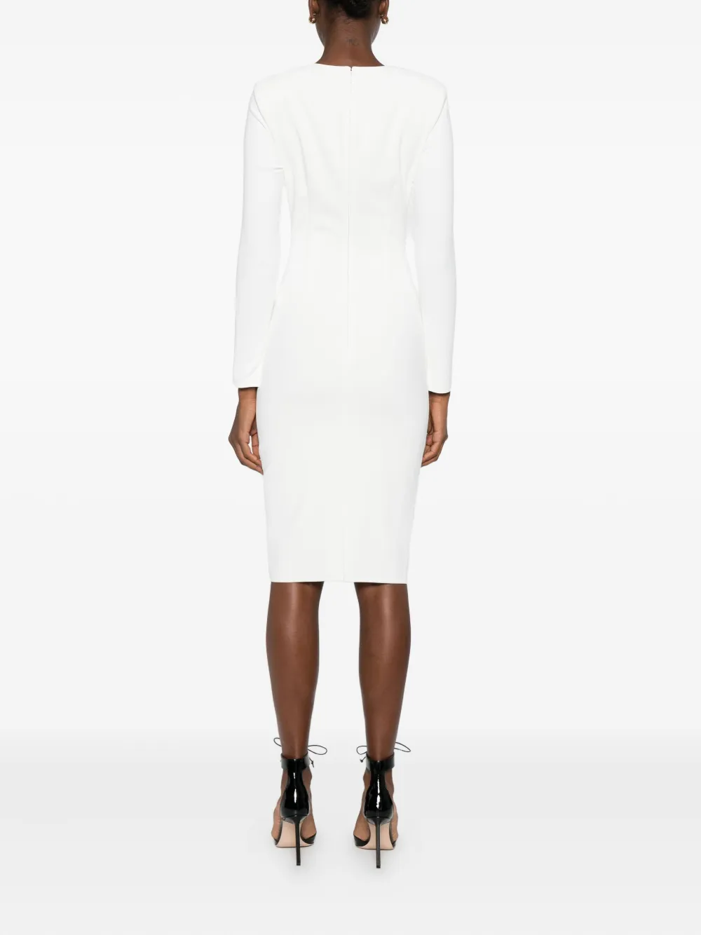 Elisabetta Franchi Fitted Mini Dress With Long Sleeves And Tassels In Multi
