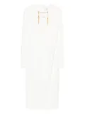 Elisabetta Franchi tassel-embellished v-neck dress - White