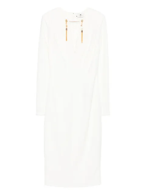 Elisabetta Franchi vestido con detalle de borlas y cuello en V