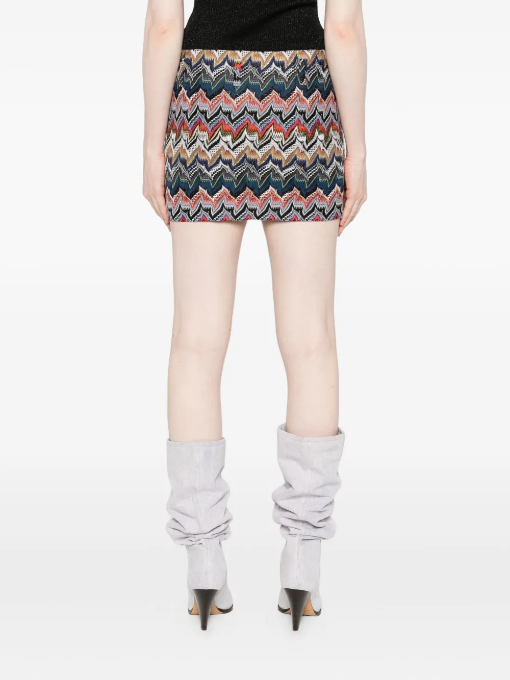 Missoni Textured Chevron Pattern Mini Skirt In Multi