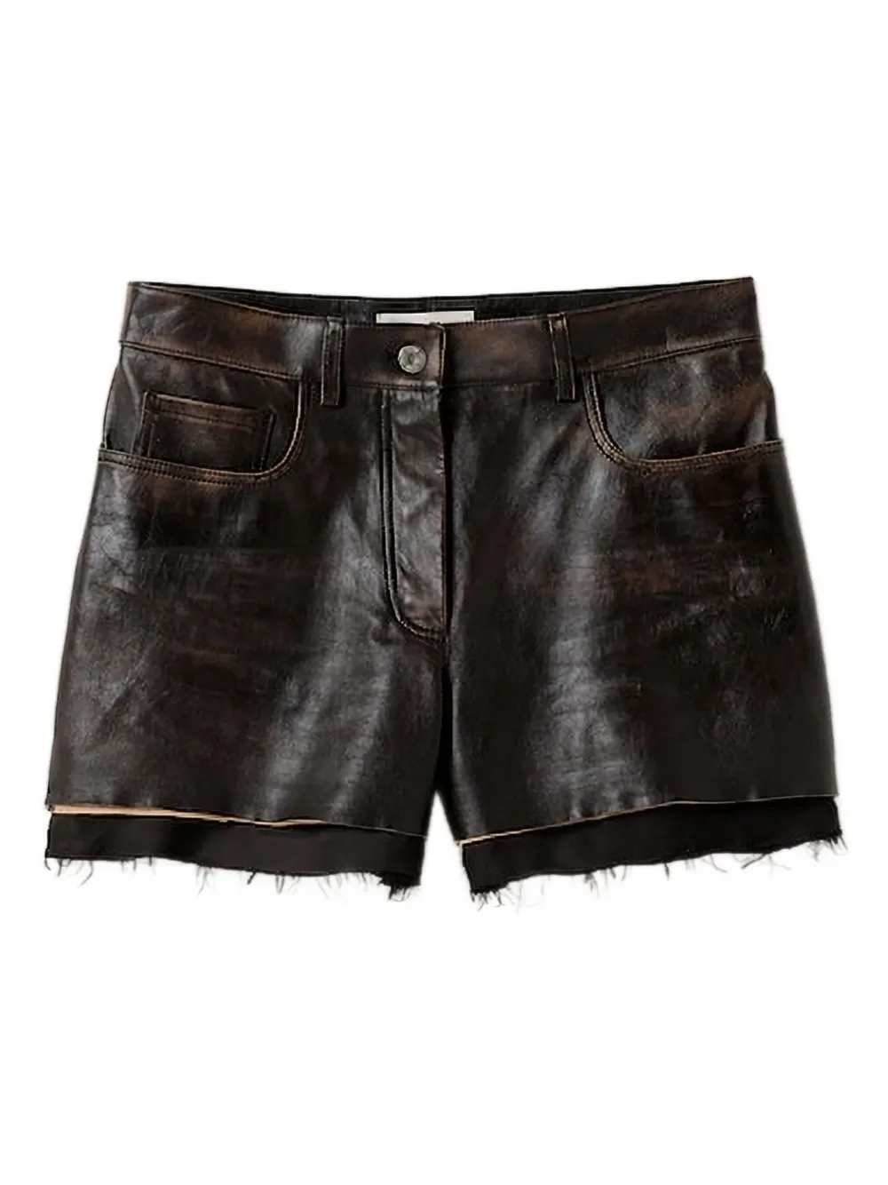 Miu Miu frayed shorts | Brown | Image 1
