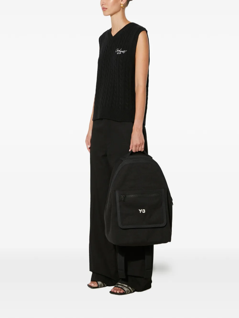 Carhartt Cable-knit V-neck Vest In Black