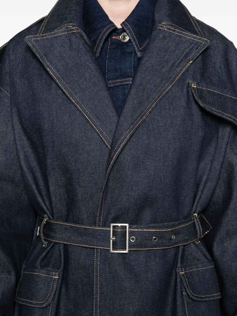 LOIS JEANS Denim jack met klepzak en ceintuur Blauw