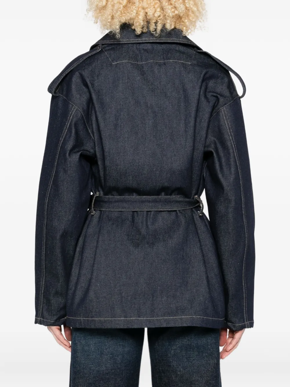 LOIS JEANS Denim jack met klepzak en ceintuur Blauw