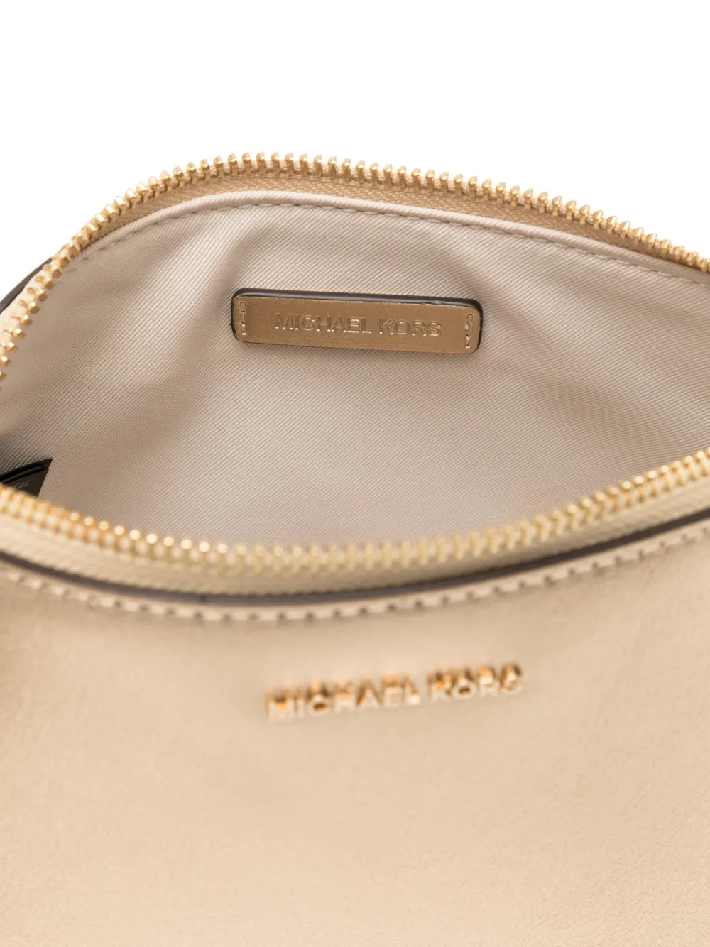 Michael Kors Metallic-leather Travel Pouch In Gold