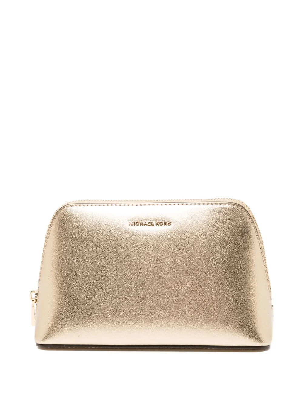 Michael Kors metallic-leather travel pouch - ゴールドトーン Michael Kors metallic-leather travel pouch - ゴールドトーン